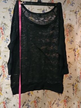 FANG Black And Blue Duo Offer Sheer Scoop Neck Lightweight Sweater